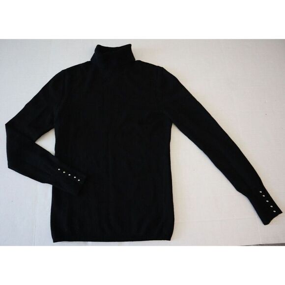 White House Black Market Women's Sz XS Black Relaxed Turtleneck Sweater - Picture 1 of 8
